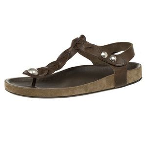 ISABEL MARANT | BROOK BRAIDED LEATHER SANDALS